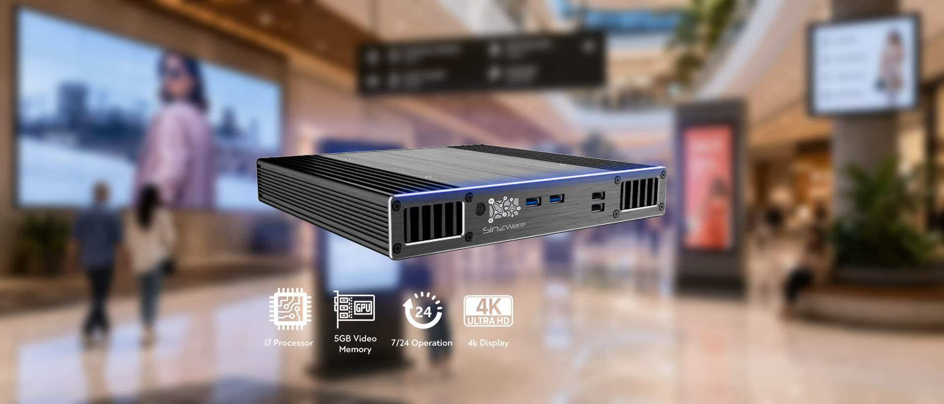DSP-4K Signzware media player for 4K video walls and commercial displays